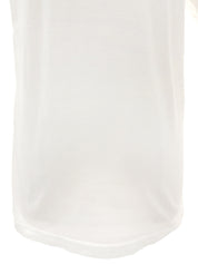 Studded Logo Design Half Sleeve Top in White