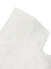 Studded Logo Design Half Sleeve Top in White