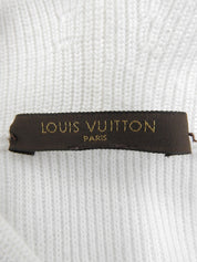 Logo Stitch Knit Hoodie White