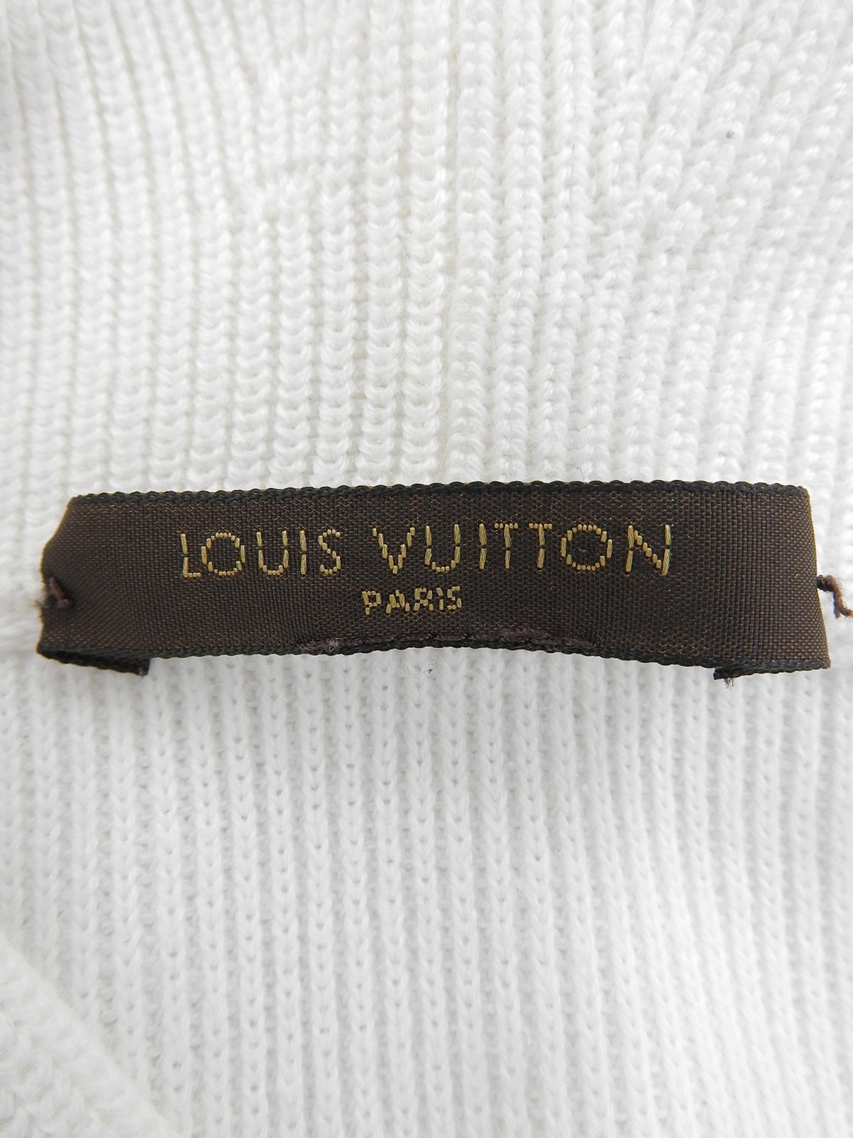 Logo Stitch Knit Hoodie White