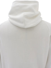Logo Stitch Knit Hoodie White