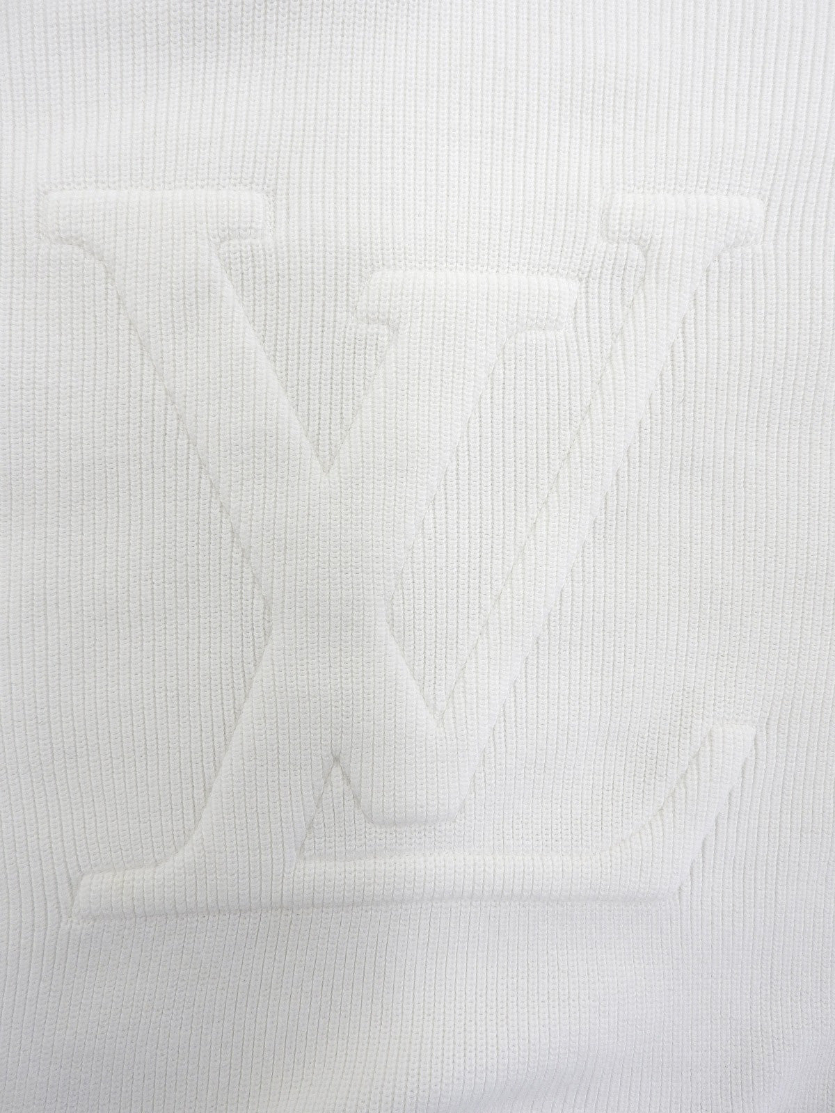 Logo Stitch Knit Hoodie White
