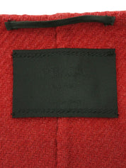 ウールノーカラーロングコート レッド