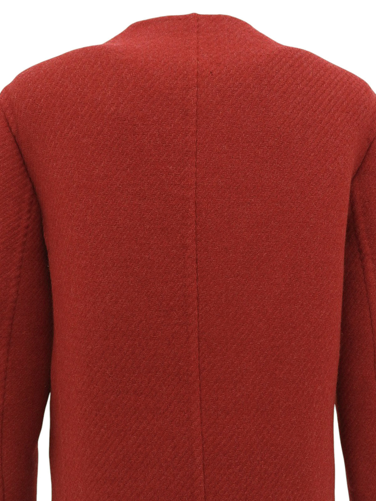ウールノーカラーロングコート レッド #40