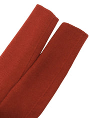 Wool Collarless Long Coat #40 Red