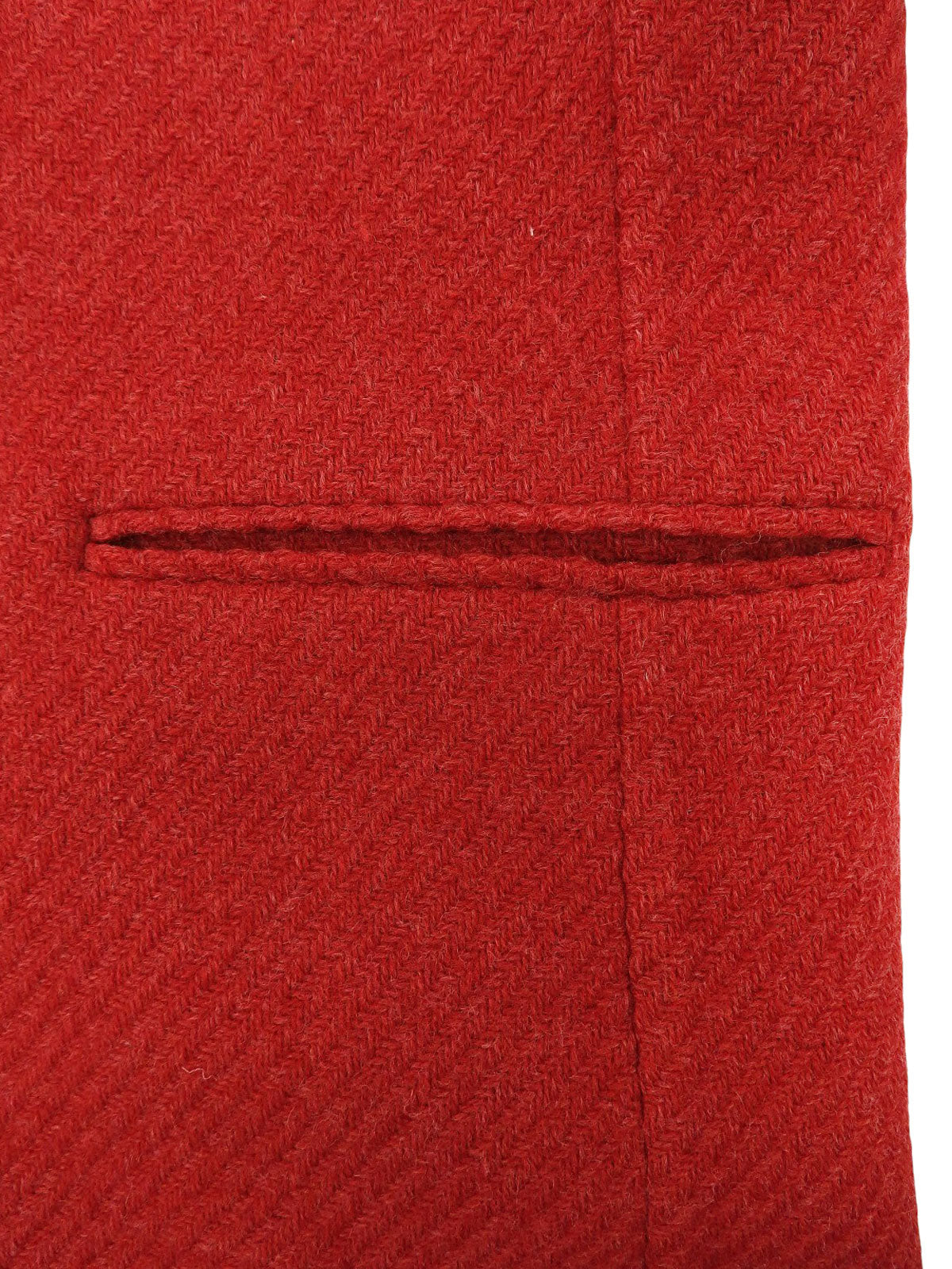 ウールノーカラーロングコート レッド #40