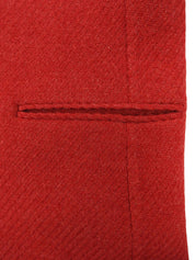 ウールノーカラーロングコート レッド #40