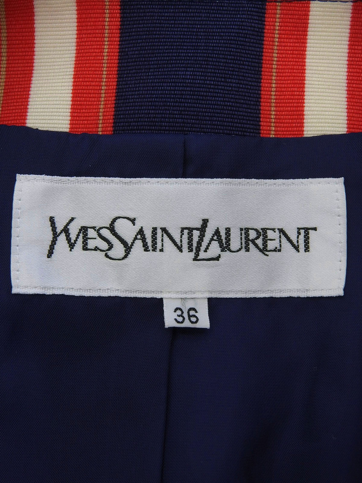 ストライプパターンクロップドジャケット ネイビー/レッド/ホワイト