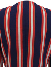 ストライプパターンクロップドジャケット ネイビー/レッド/ホワイト