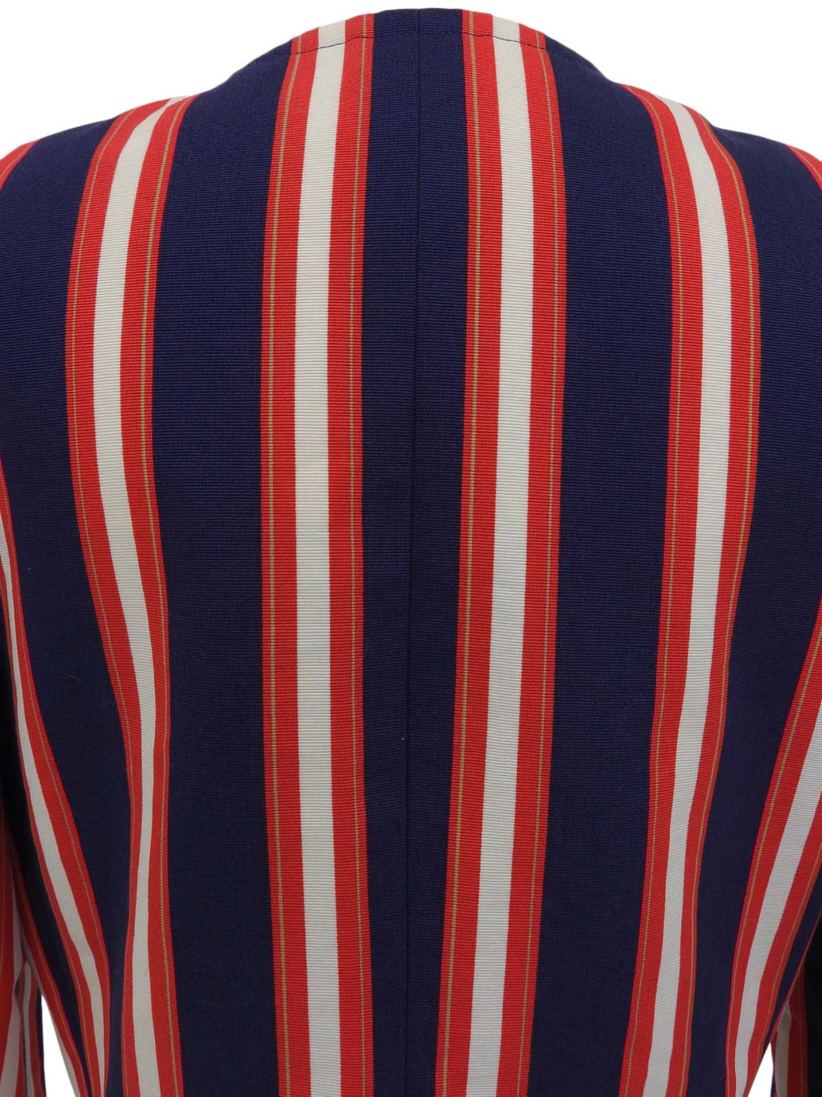 ストライプパターンクロップドジャケット ネイビー/レッド/ホワイト