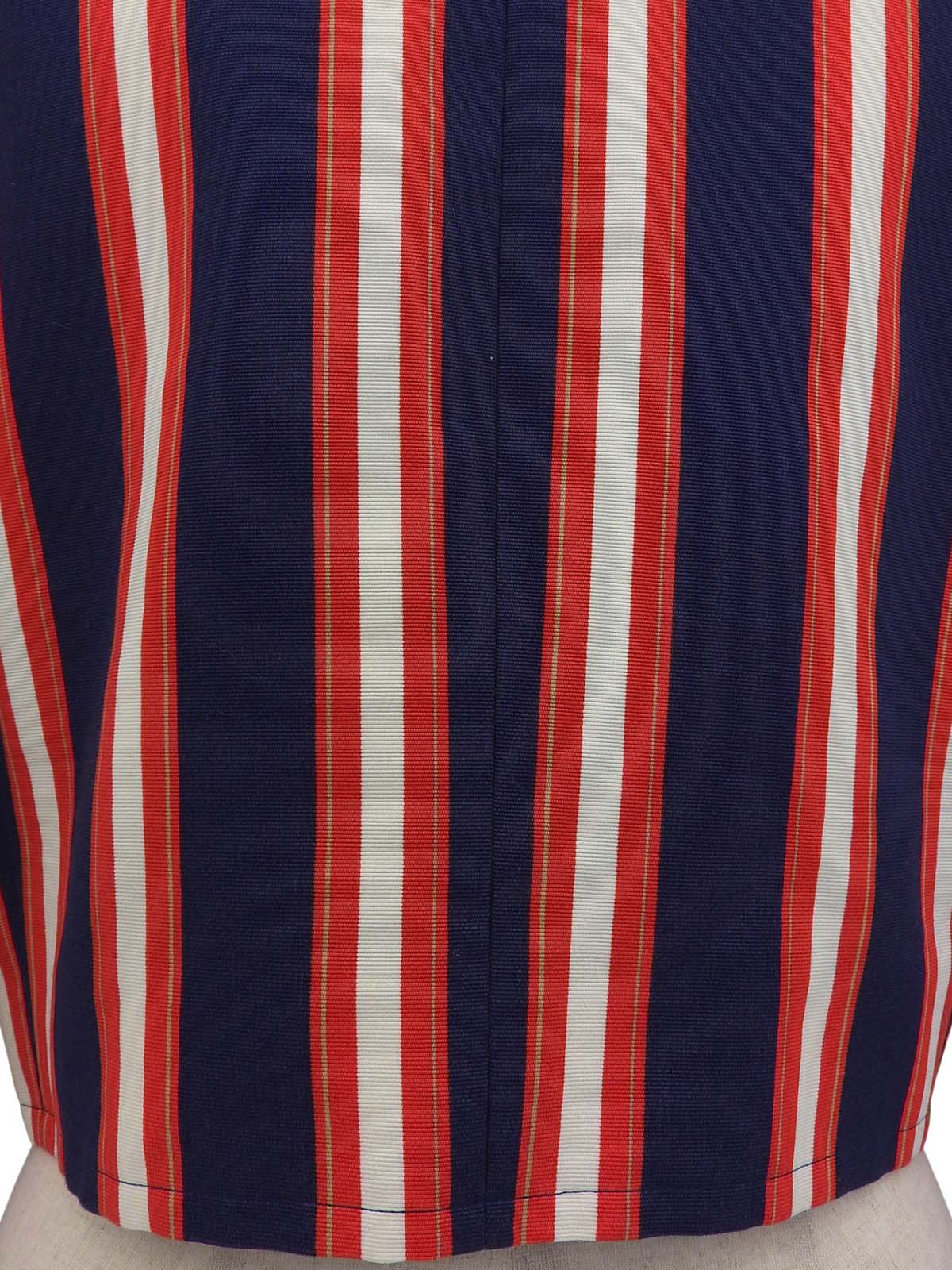 ストライプパターンクロップドジャケット ネイビー/レッド/ホワイト
