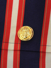 ストライプパターンクロップドジャケット ネイビー/レッド/ホワイト