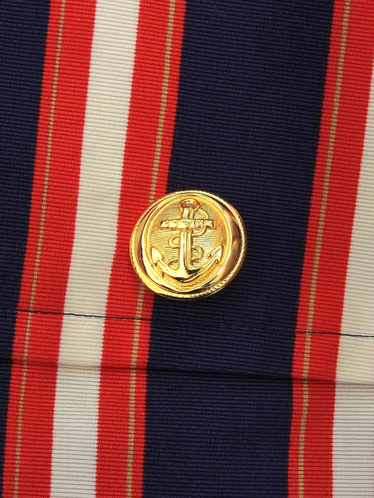 ストライプパターンクロップドジャケット ネイビー/レッド/ホワイト