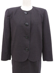 ストライプパターンセットアップ ブラック/レッド