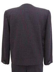 ストライプパターンセットアップ ブラック/レッド