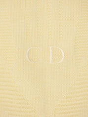 ロゴ刺繍半袖ニットトップス アイボリー