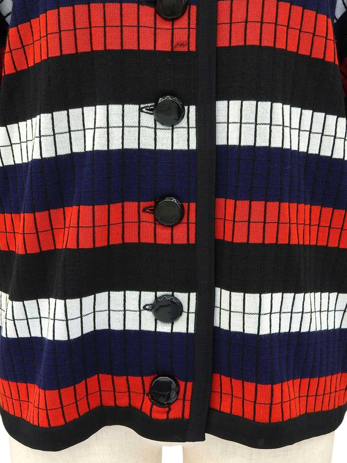 ボーダーパターンハーフニットトップス