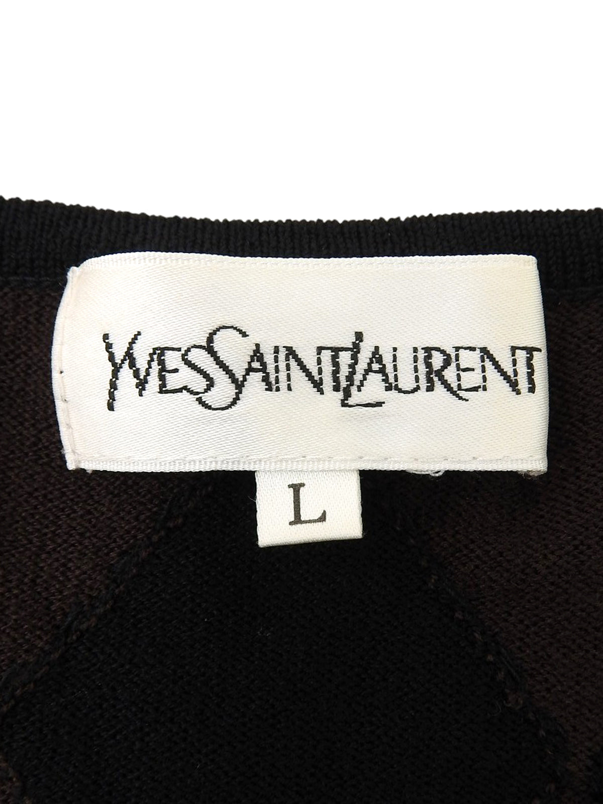 スパンコールアーガイルパターンハーフスリーブニットトップス　ブラウン/ブラック