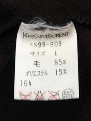 スパンコールアーガイルパターン半袖ニットトップス ブラウン/ブラック