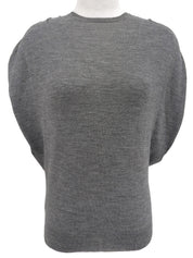 灰色蝙蝠袖针织上衣