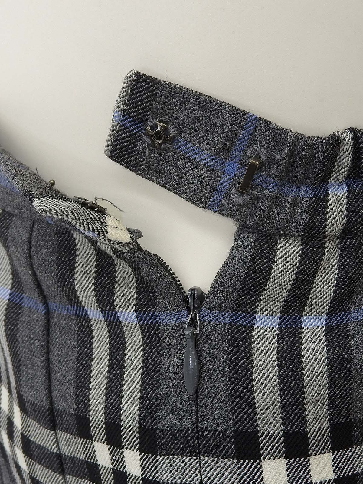 ノバチェックパターンプリーツスカート グレー/ブルー