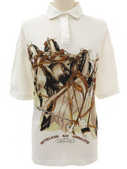 Attelage En Arbaleteパターンポロシャツ　ホワイト/マルチ