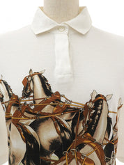 Attelage En Arbaleteパターンポロシャツ　ホワイト/マルチ