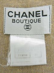 米色亚麻镂空设计无袖连衣裙