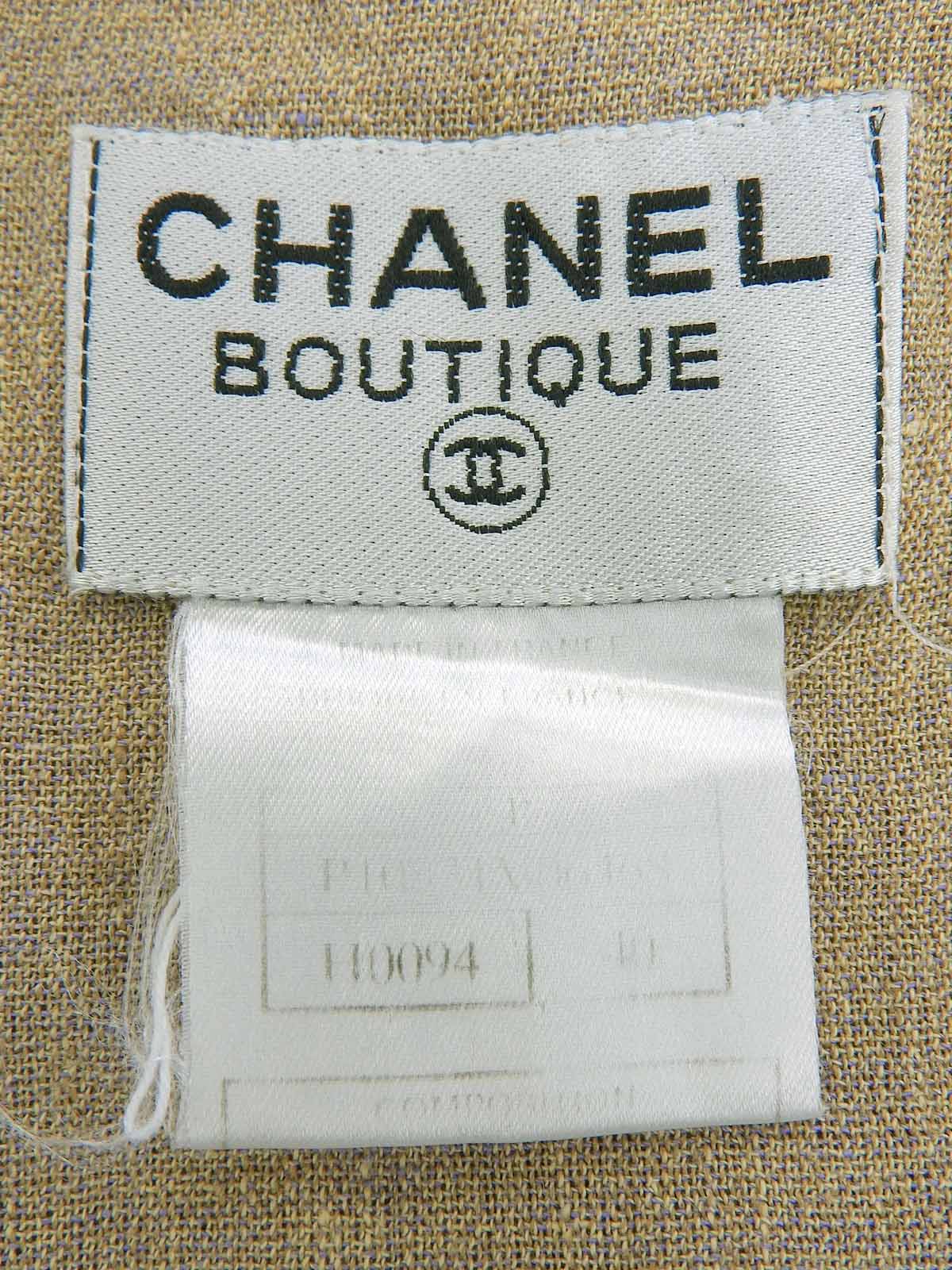 Beige Linen Eyelet Design Sleeveless Dress