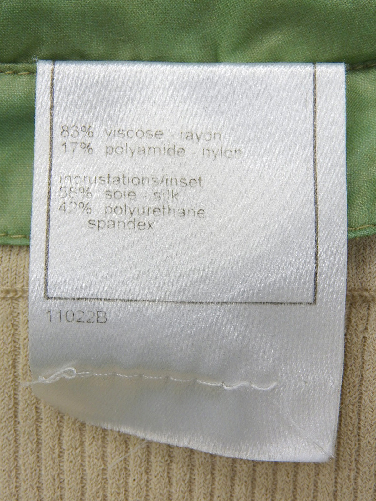 2001年製　ロングスリーブニットポロシャツ　ベージュ/グリーン