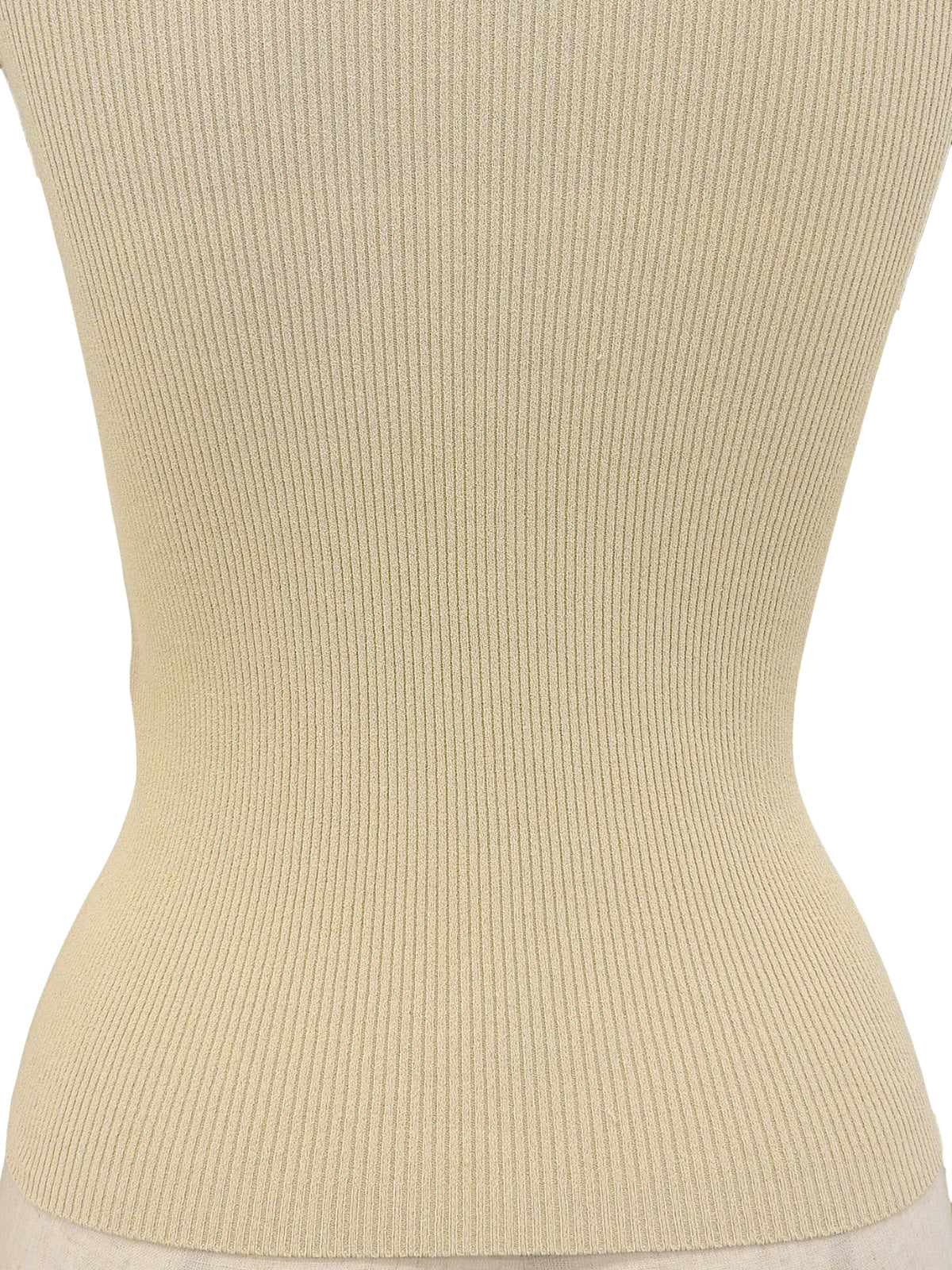 2001年製　ロングスリーブニットポロシャツ　ベージュ/グリーン