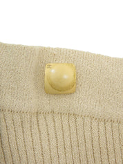 2001年製 長袖ニットポロシャツ ベージュ/グリーン