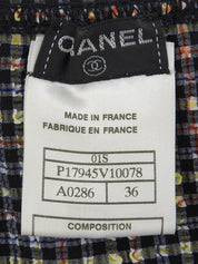 2001年製 チェックパターンCCマークジップアップワンピース ブラック/マルチ