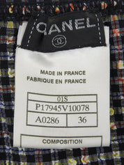 2001 Check Pattern CC Mark Zip-Up Dress Black/Multi