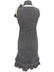 2001 Check Pattern CC Mark Zip-Up Dress Black/Multi