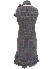 2001年製 チェックパターンCCマークジップアップワンピース ブラック/マルチ