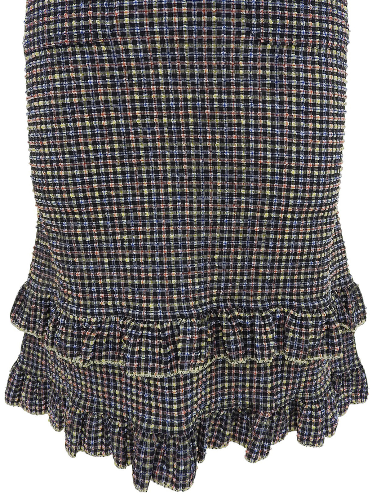 2001年製 チェックパターンCCマークジップアップワンピース ブラック/マルチ