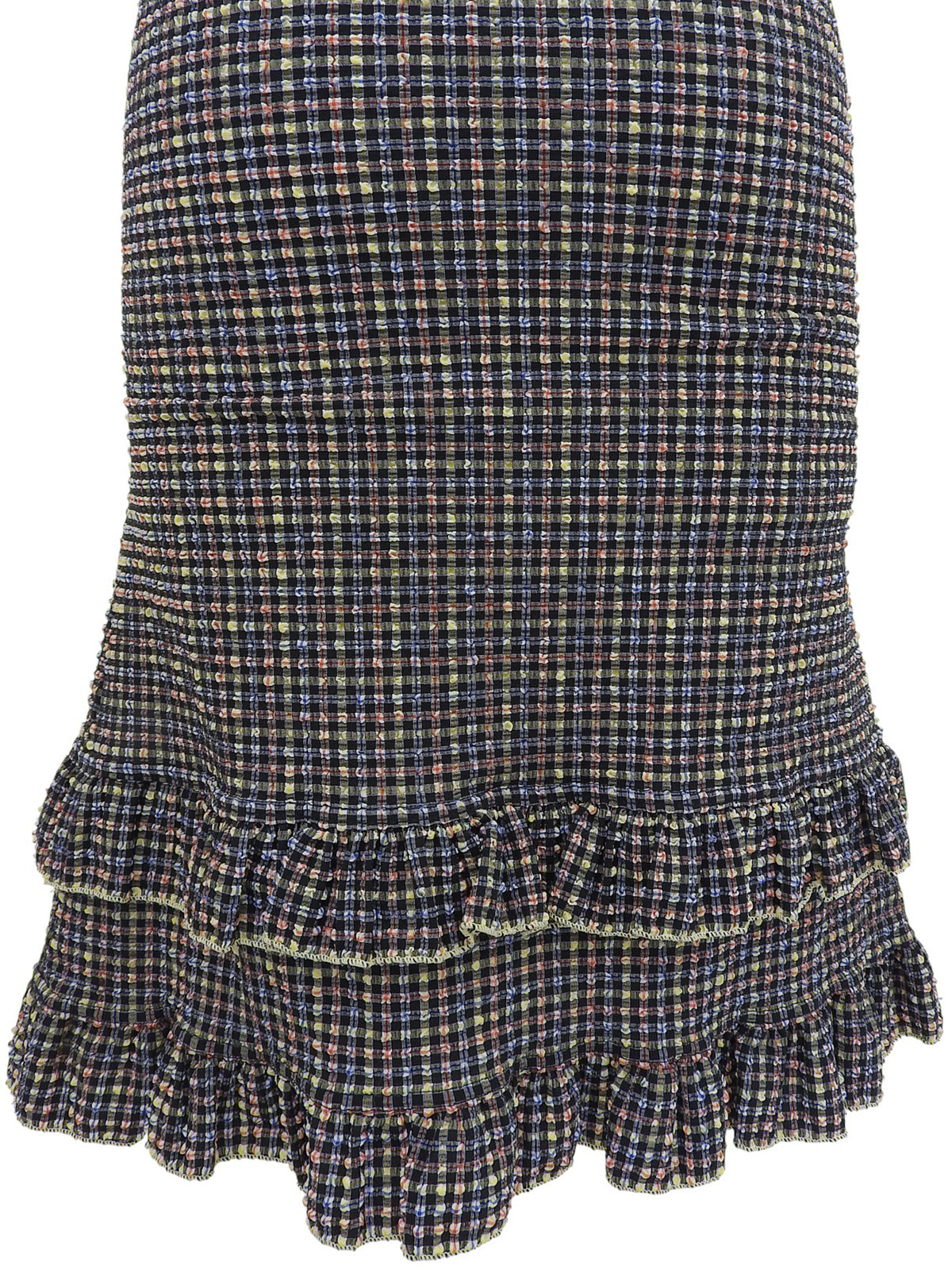 2001年製　チェックパターンCCマークジップアップワンピース　ブラック/マルチ