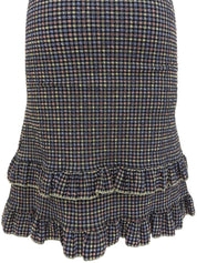 2001年製　チェックパターンCCマークジップアップワンピース　ブラック/マルチ