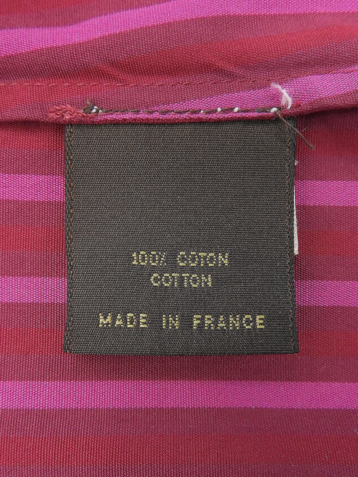 ストライプパターン長袖シャツ ピンク