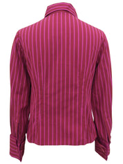 Striped pattern long sleeve shirt in pink