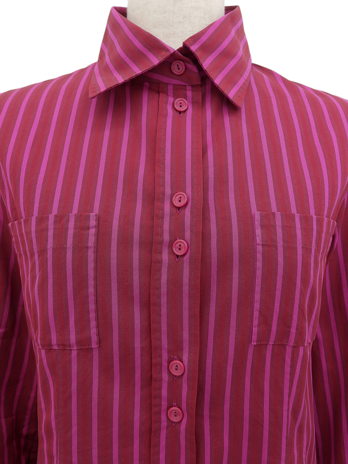 Striped pattern long sleeve shirt in pink
