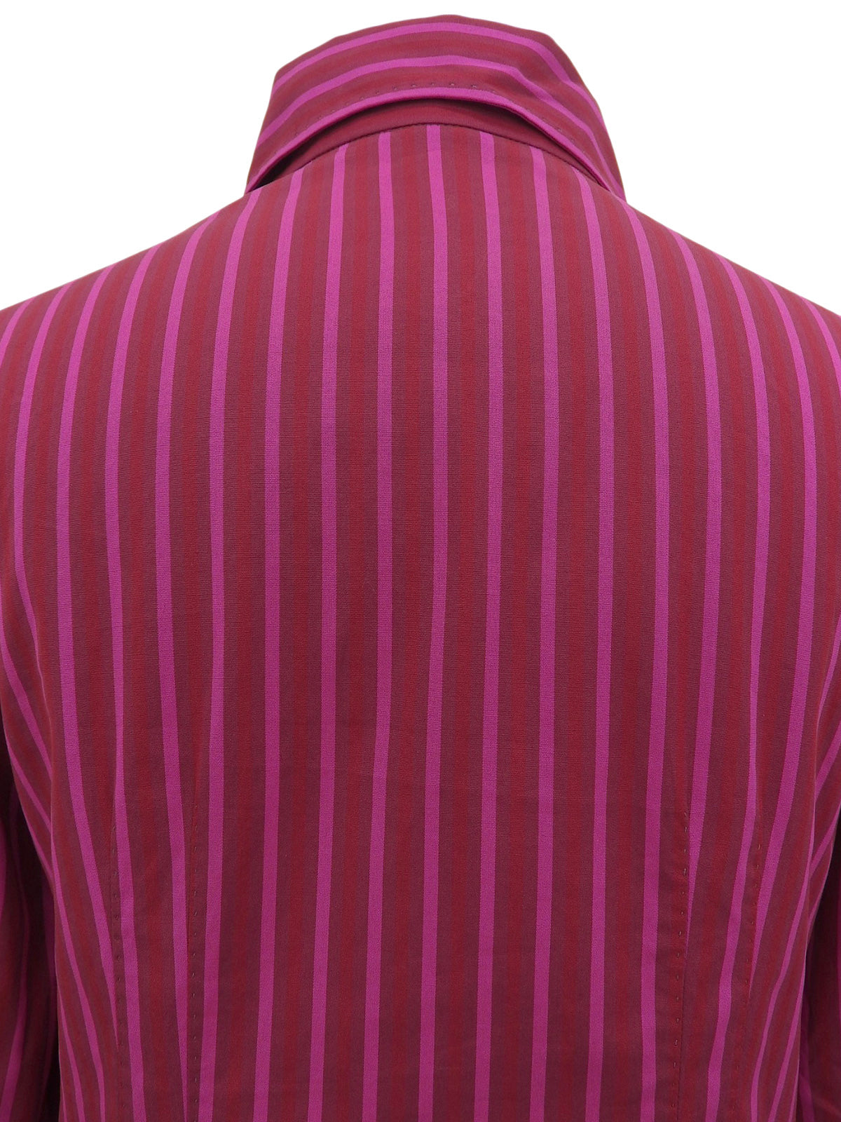 ストライプパターン長袖シャツ ピンク