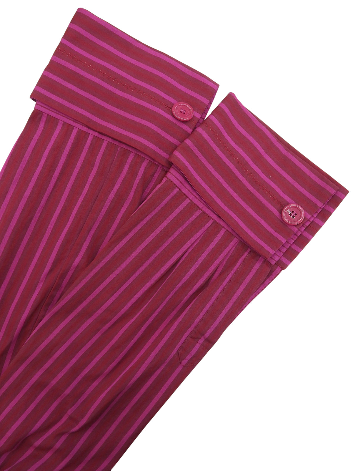 ストライプパターンロングスリーブシャツ ピンク