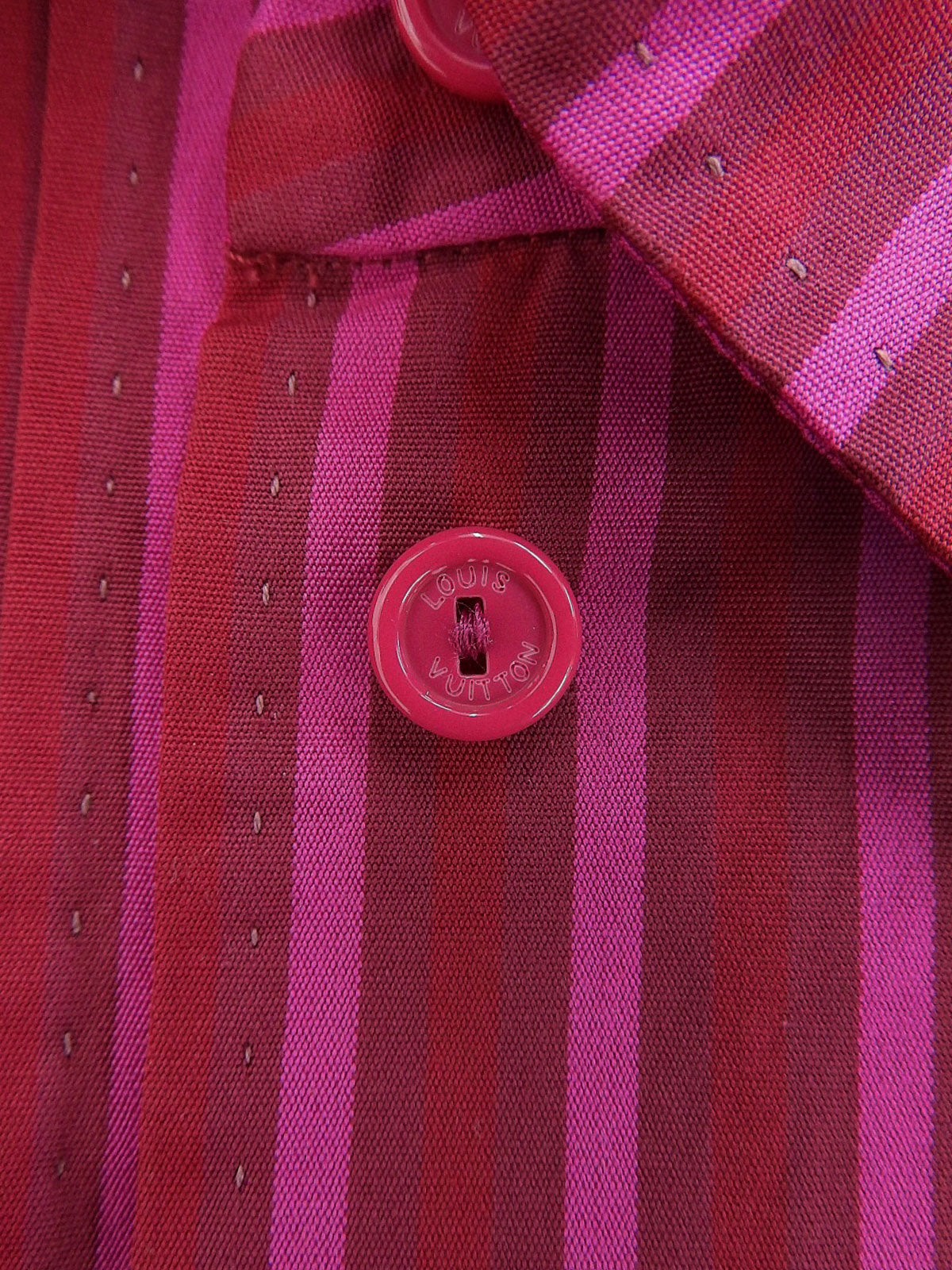 ストライプパターンロングスリーブシャツ ピンク