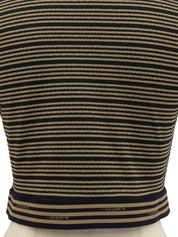 Border Pattern Logo Button Polo Shirt in Beige/Black