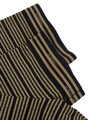 Border Pattern Logo Button Polo Shirt in Beige/Black