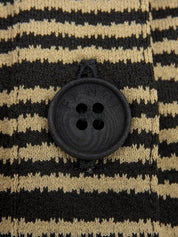 Border Pattern Logo Button Polo Shirt in Beige/Black