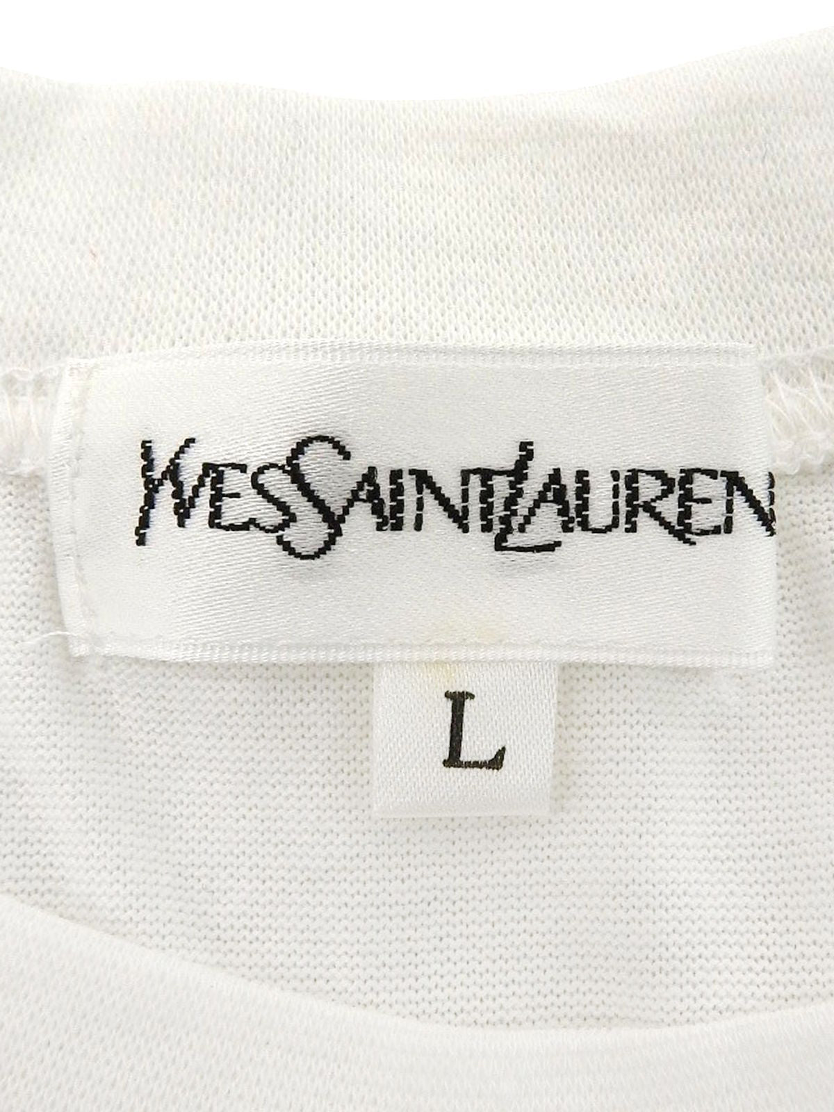 Cotton Logo Print Short Sleeve Top #L White
