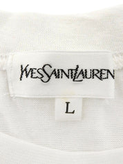 Cotton Logo Print Short Sleeve Top #L White